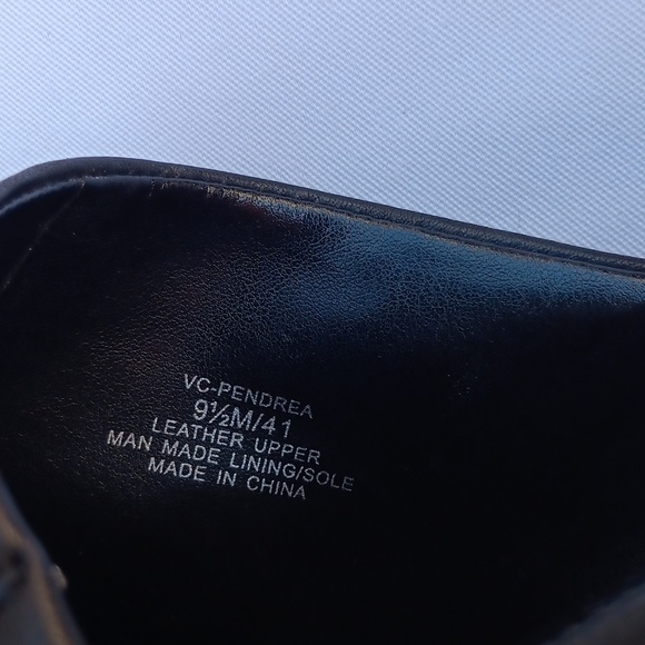 VINCE CAMUTO Women's Pendrea Leather Black Wedge Sandals- 9.5M - Picture 7 of 9